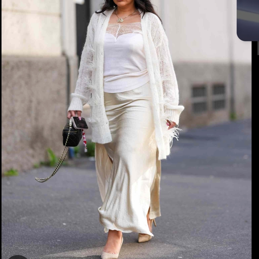 Joe Fresh Light Tan Satin Skirt